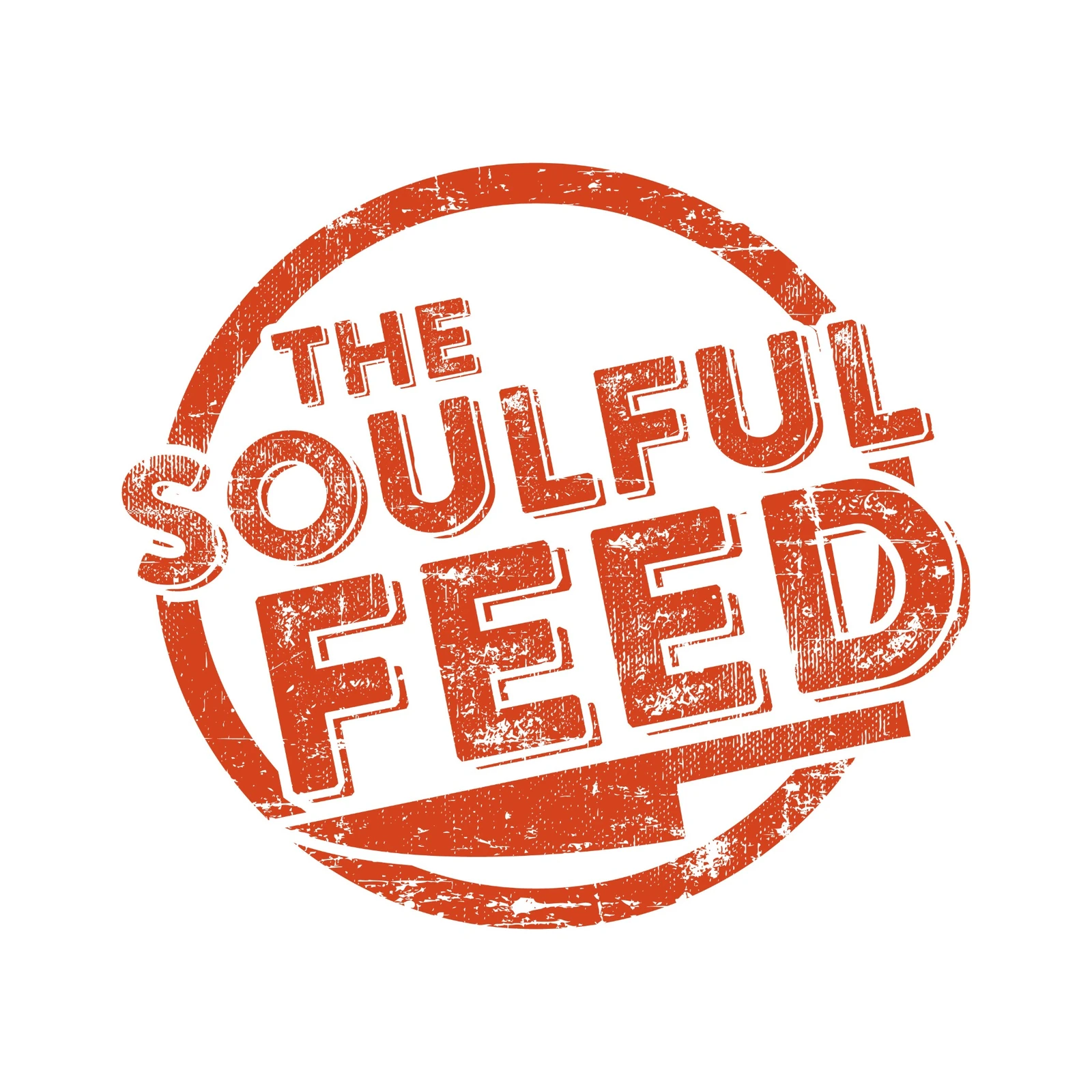 The Soulful Feed distressed orange circular logo