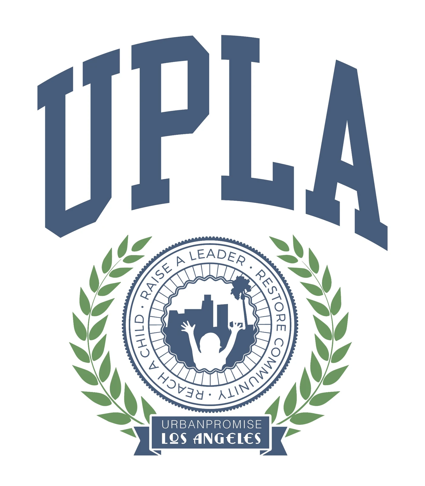UPLA college identity design with crest and UrbanPromise Los Angeles banner