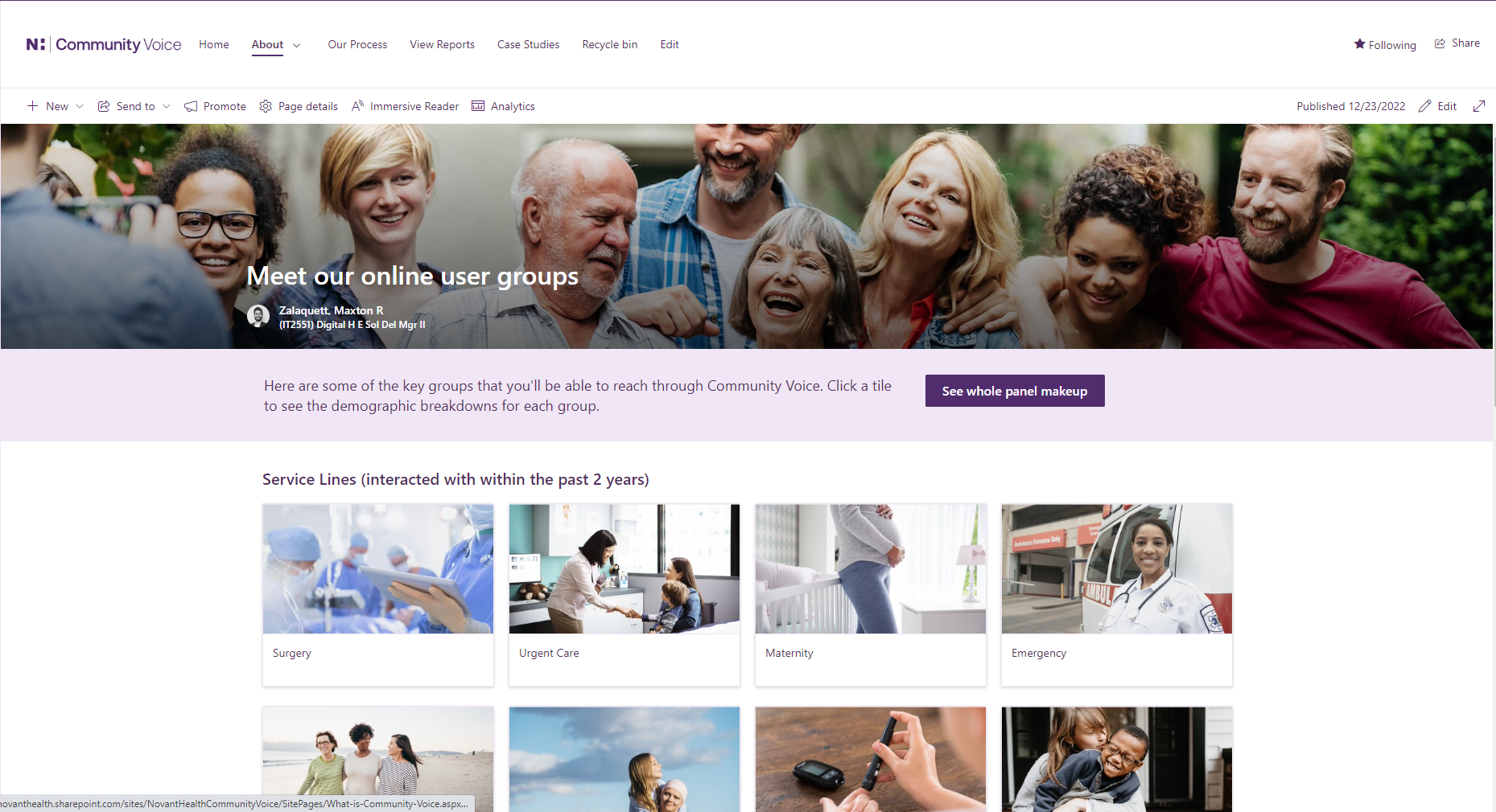 Internal Community Voice workspace used by company stakeholders
